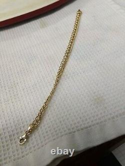 9ct Yellow Gold Bracelet Fancy Double Link Hallmarked 19cm