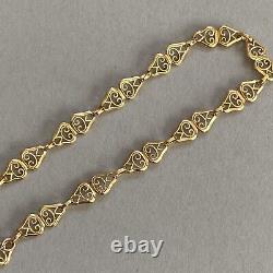 9ct Yellow Gold Bracelet Fancy Link Chain 19cm Vintage Hallmarked 9.375