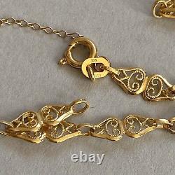 9ct Yellow Gold Bracelet Fancy Link Chain 19cm Vintage Hallmarked 9.375