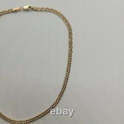 9ct Yellow Gold Bracelet Flat Double Curb Link 3.4g 10
