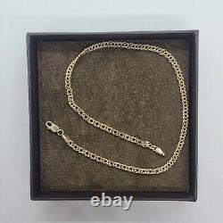 9ct Yellow Gold Bracelet Flat Double Curb Link 3.4g 10