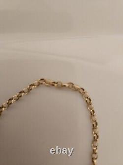 9ct Yellow Gold Bracelet Tbar Heart 7.5 Inch 4 Grams Fully Hallmarked