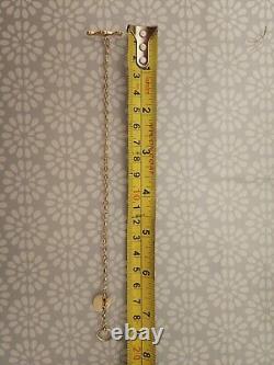9ct Yellow Gold Bracelet Tbar Heart 7.5 Inch 4 Grams Fully Hallmarked