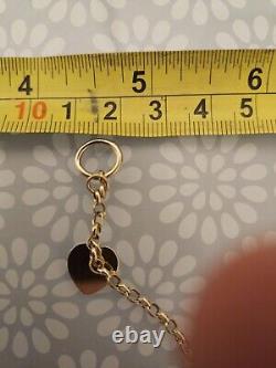 9ct Yellow Gold Bracelet Tbar Heart 7.5 Inch 4 Grams Fully Hallmarked