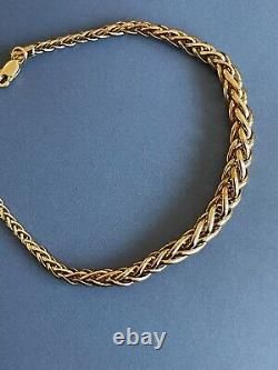 9ct Yellow Gold Bracelet Woven Chain Modern Classic 7 4.3g