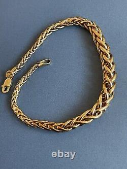 9ct Yellow Gold Bracelet Woven Chain Modern Classic 7 4.3g