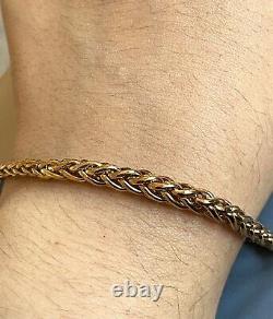 9ct Yellow Gold Bracelet Woven Chain Modern Classic 7 4.3g