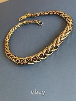 9ct Yellow Gold Bracelet Woven Chain Modern Classic 7 4.3g