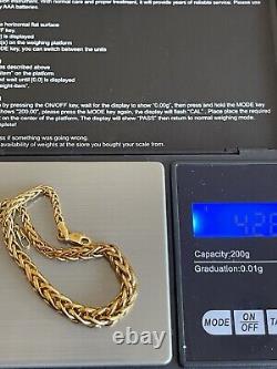 9ct Yellow Gold Bracelet Woven Chain Modern Classic 7 4.3g