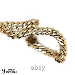 9ct Yellow Gold CURB CHAIN Bracelet 375 Hallmarked 11.1gr 7.5 NEW