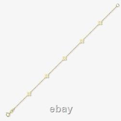 9ct Yellow Gold Clover / Flower Chain Bracelet