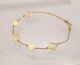 9ct Yellow Gold Clover Women & Girls Bracelet 7.5 Inch 1.5gr