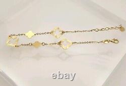 9ct Yellow Gold Clover Women & Girls bracelet 7.5 Inch 1.5gr