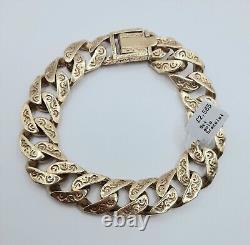 9ct Yellow Gold Curb Bracelet 9.5 Inches 95.7g
