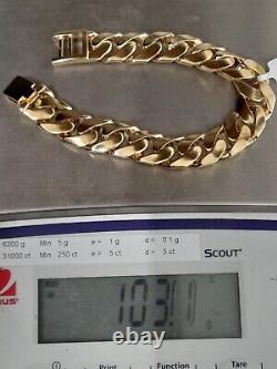 9ct Yellow Gold Curb Bracelet 9 Inches 103.1g