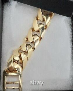 9ct Yellow Gold Curb Bracelet 9 Inches 103.1g