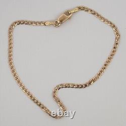 9ct Yellow Gold Curb Chain Bracelet 6.5 Hallmarked