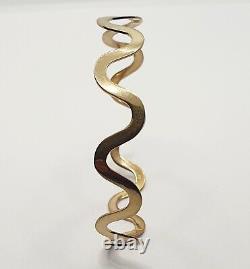 9ct Yellow Gold Curve Wave Bangle