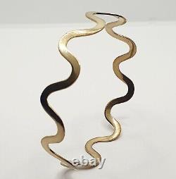 9ct Yellow Gold Curve Wave Bangle