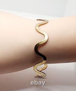 9ct Yellow Gold Curve Wave Bangle