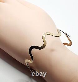 9ct Yellow Gold Curve Wave Bangle