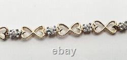 9ct Yellow Gold Diamond Celtic Line Bracelet 7.5 / 19cm