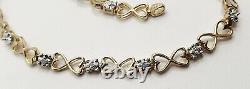 9ct Yellow Gold Diamond Celtic Line Bracelet 7.5 / 19cm