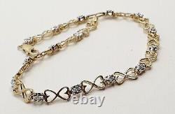 9ct Yellow Gold Diamond Celtic Line Bracelet 7.5 / 19cm