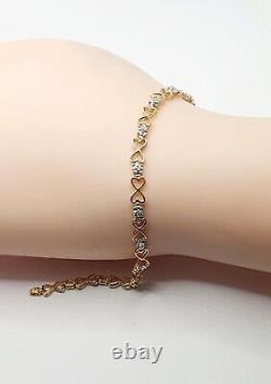 9ct Yellow Gold Diamond Celtic Line Bracelet 7.5 / 19cm