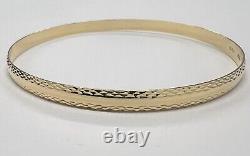 9ct Yellow Gold Diamond Cut Slave Bangle Fully Hallmarked Stackable