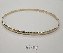 9ct Yellow Gold Diamond Cut Slave Bangle Fully Hallmarked Stackable