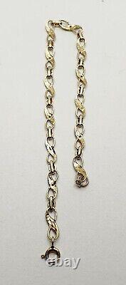 9ct Yellow Gold Diamond Figure of Eight Links Bracelet 7