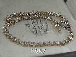 9ct Yellow Gold Diamond Tennis Bracelet 7 Inches