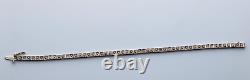 9ct Yellow Gold Diamond Tennis Bracelet Continuous Line Diamonds 18cm Long