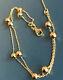 9ct Yellow Gold Double Chain Beaded Bracelet 7.2 Inch Double Strand Hallmarked