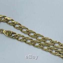 9ct Yellow Gold Double Curb 5mm Link 71/2 Bracelet # 729