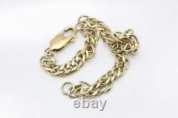 9ct Yellow Gold Double Curb 7 1\2 Inch Bracelet 8.4g 1561122