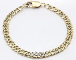 9ct Yellow Gold Double Curb 7 1\2 Inch Bracelet 8.4g 1561122