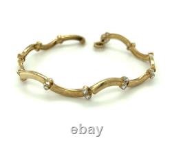 9ct Yellow Gold Fancy Bracelet with CZ stones Fully Hallmarked