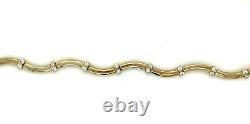 9ct Yellow Gold Fancy Bracelet with CZ stones Fully Hallmarked