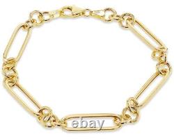 9ct Yellow Gold Fancy Figaro Link Bracelet 7.5 inches / 19cm x 6.5mm