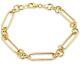 9ct Yellow Gold Fancy Figaro Link Bracelet 7.5 Inches / 19cm X 6.5mm