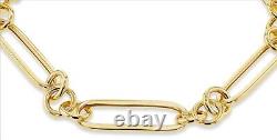 9ct Yellow Gold Fancy Figaro Link Bracelet 7.5 inches / 19cm x 6.5mm
