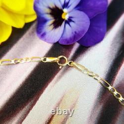 9ct Yellow Gold Figaro Chain Anklet 10 Inch Ankle Bracelet Hallmarked