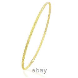 9ct Yellow Gold Fine Textured Bangle Women's Bracelet Jewellery by Elegano