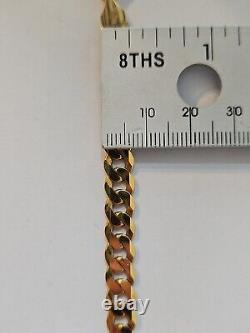 9ct Yellow Gold Flat Curb Bracelet, 7.5 Inches