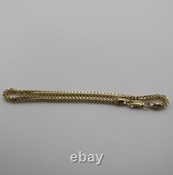 9ct Yellow Gold Franco Bracelet, 2.5mm Width, 7in Length, 4.6g Hallmarked
