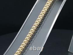 9ct Yellow Gold Franco Bracelet 3mm 7.5 British Hallmarked