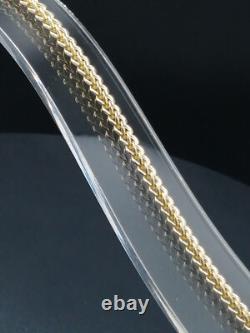 9ct Yellow Gold Franco Bracelet 3mm 7.5 British Hallmarked
