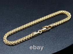 9ct Yellow Gold Franco Bracelet 3mm 7.5 British Hallmarked